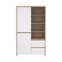 Baltos spalvos/natūralios spalvos vitrina iš ąžuolo 100x170x48 cm Next – Tvilum