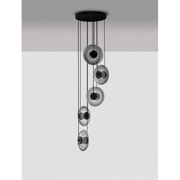 Matinės juodos spalvos iš stiklo kabantis šviestuvas LED su pritemdymo funkcija ø 40 cm Ballet – Nova Luce-image-4