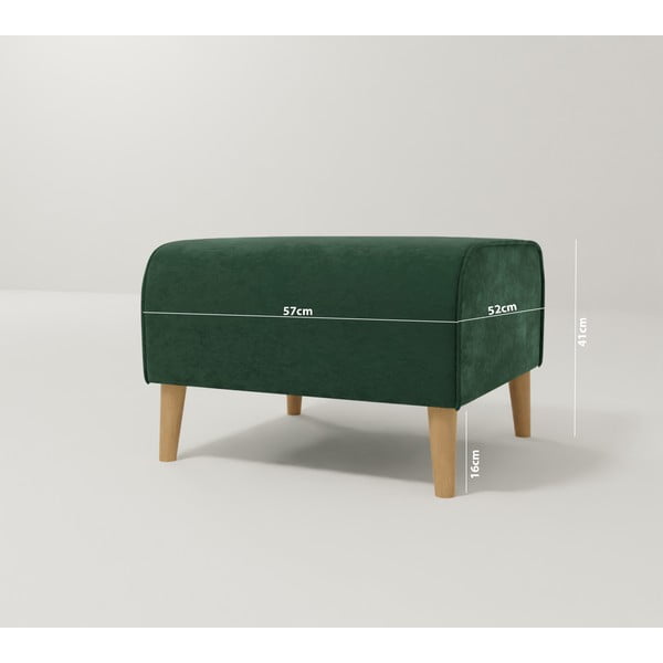 Taburetė tamsiai žalios spalvos iš velveto Carole – Ropez-image-3