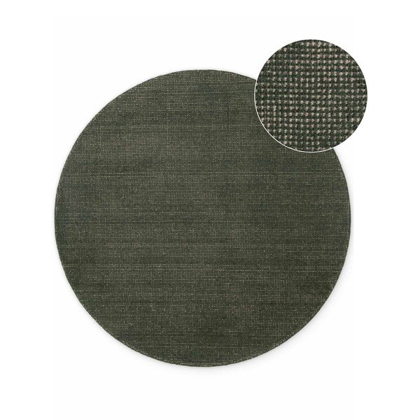 Rankų darbo tamsiai žalios spalvos iš vilnos apvalios formos kilimas ø 160 cm Greenwich – Ted Baker