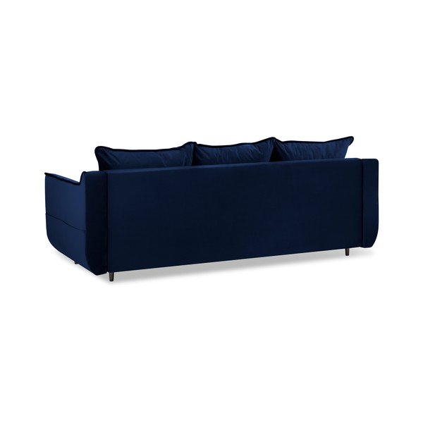 Mėlyna aksominė sofa-lova Kooko Home Basso-image-3