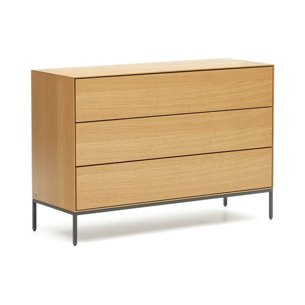 Žema šoninė spintelė natūralios spalvos iš ąžuolo 110x75 cm Vedrana – Kave Home-image-2