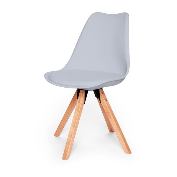 2 pilkos spalvos kėdžių su bukmedžio pagrindu rinkinys Bonami Essentials Gina