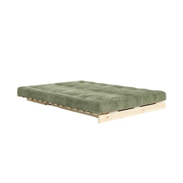 Žalios spalvos sulankstoma sofa iš kordinio velveto 140 cm Roots – Karup-image-3