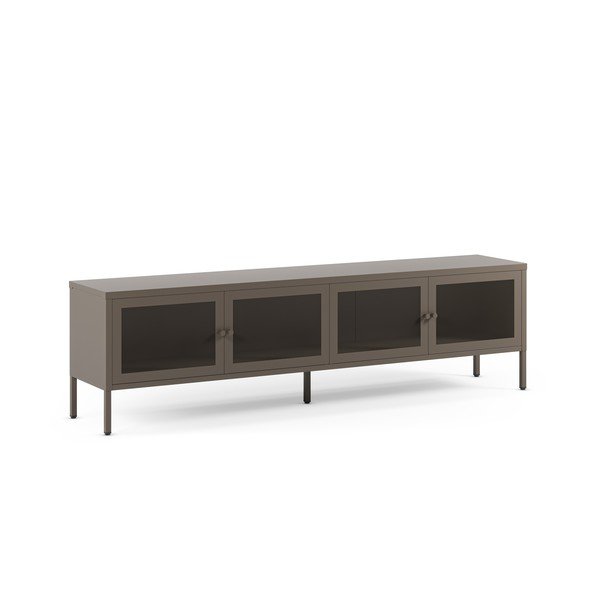 Pilkos spalvos iš metalo TV spintelė 160x50x35 cm Fayna – Marckeric-image-2