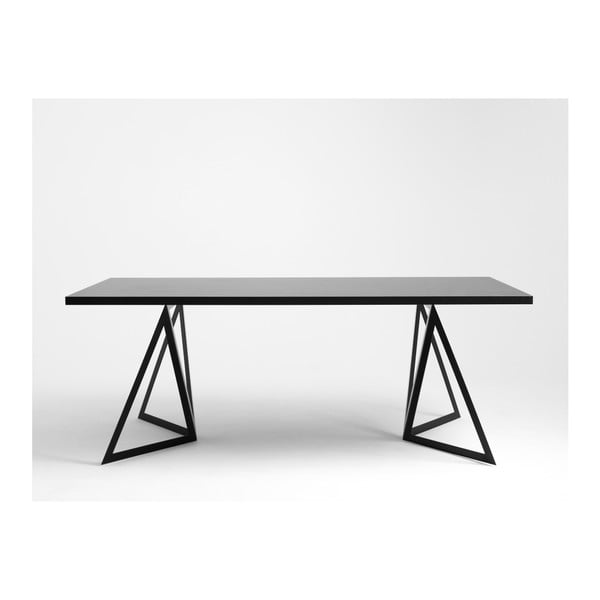 Valgomojo stalas su juodu stalviršiu "Custom Form Sherwood Dark", 200 x 100 cm