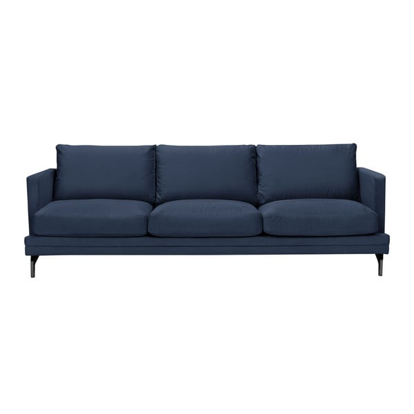 Tamsiai mėlyna sofa su juodos spalvos atramomis kojoms "Windsor & Co Sofos Jupiter