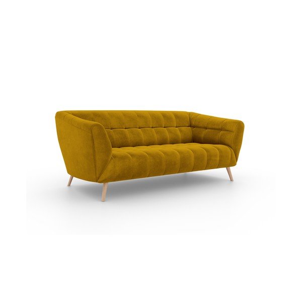Geltona aksominė sofa Interieurs 86 Étoile, 210 cm-image-2