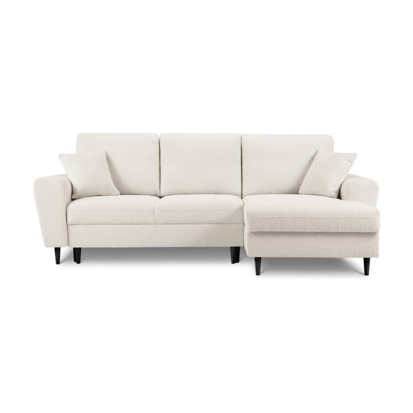 Smėlio spalvos iš boucle sulankstoma/su sandėliavimo vieta kampinė sofa (su dešiniuoju kampu/su gultu) Kyoto – Cosmopolitan Design