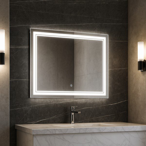 Sieninis veidrodis su apšvietimu 90x70 cm Zenith – Bonami Essentials-image-1