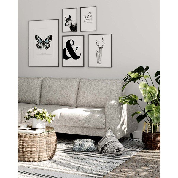 Modulinė kampinė sofa kreminės spalvos Fynn – Ghado-image-1