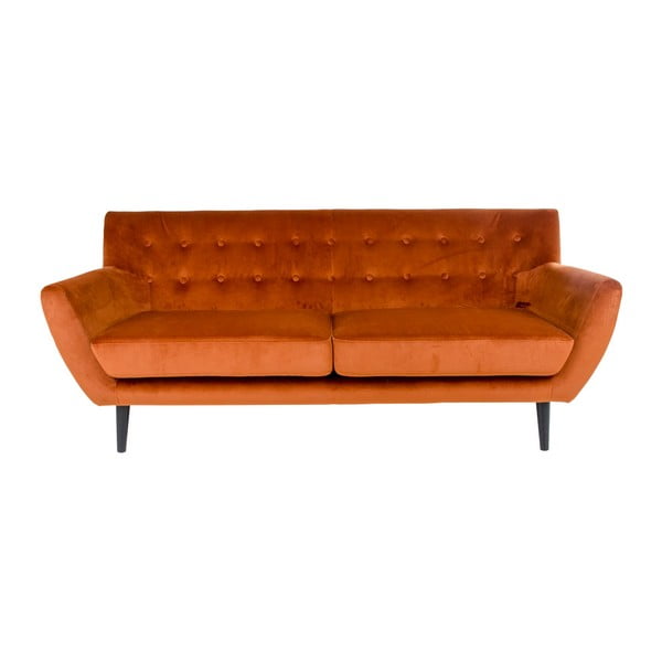 Oranžinė trijų vietų aksominė sofa "House Nordic Monte