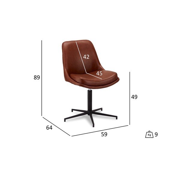 Darbo sukamoji kėdė su odos imitacijos apmušalais "Furnhouse Claudia-image-1