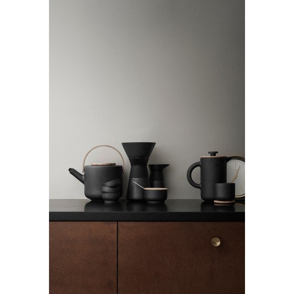 Juodos spalvos iš molio filtrinės kavos rinkinys 600 ml Theo – Stelton-image-2