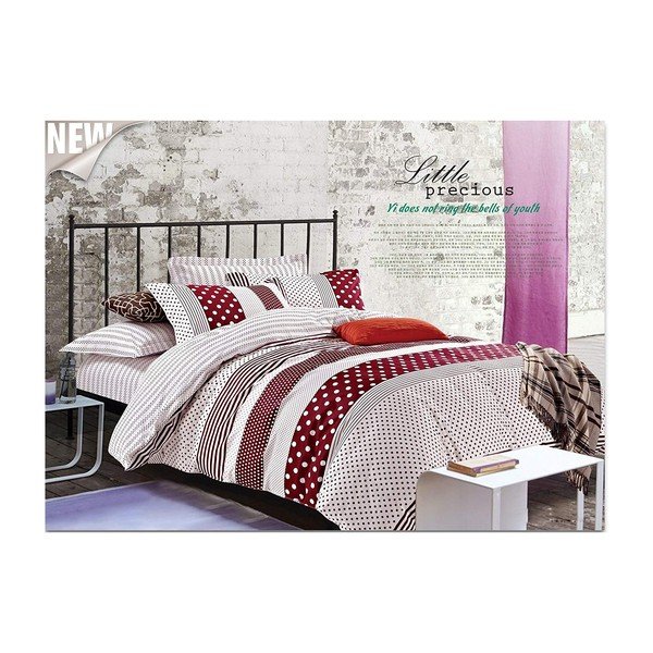 Dvipusė medvilninė patalynė DecoKing Diamond Red Velvet, 200 x 200 cm-image-1