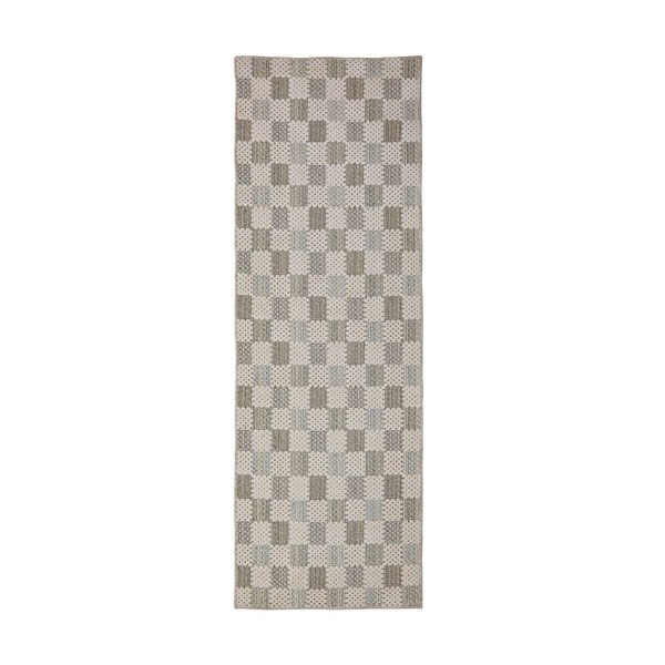 Skalbiamas žalios spalvos iš medvilnės mišinio kilimas 80x230 cm Muted Checkerboard – Flair Rugs
