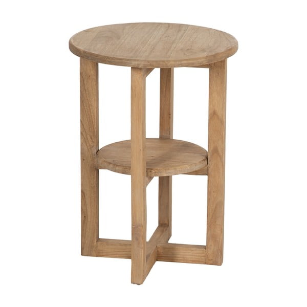 Kedro masyvo apvalios formos šoninis stalas ø 40 cm Dala – Ixia