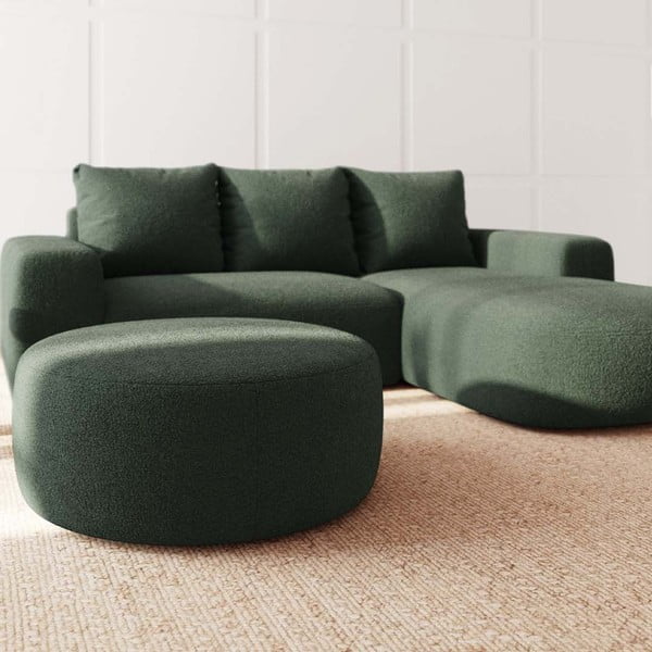 Žalios spalvos iš boucle taburetė Monce – Rodier-image-1