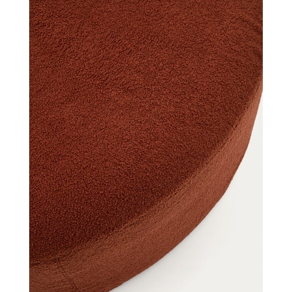 Terakotos spalvos iš boucle pufas Kaeli – Kave Home-image-1