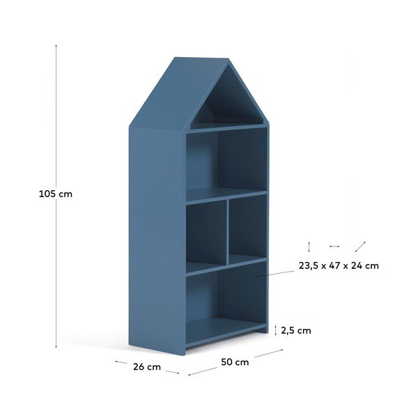 Mėlyna vaikiška knygų spinta Kave Home Celeste, 50 x 105 cm-image-4