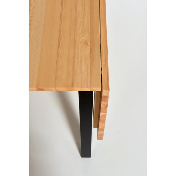 Juodos spalvos sulankstomas valgomojo stalas iš pušies medienos Bonami Essentials Brisbane, 120 (200) x 70 cm-image-3