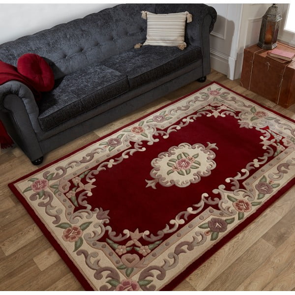 Raudonas vilnonis kilimas Flair Rugs Aubusson, 120 x 180 cm-image-1