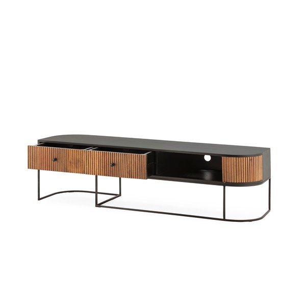 Natūralios spalvos iš mango masyvo TV spintelė 160x45x40 cm Curve – MOME-image-3