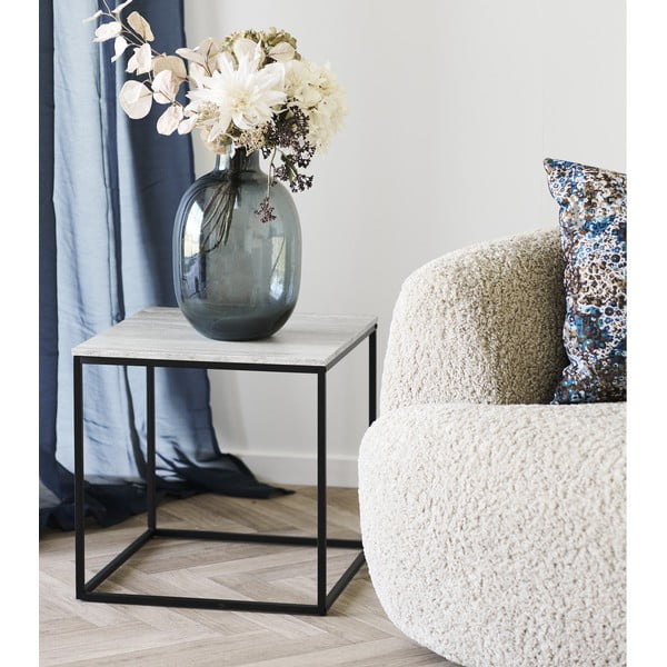 Šoninis stalas su akmens dekoru 45x45 cm Vita – House Nordic-image-1