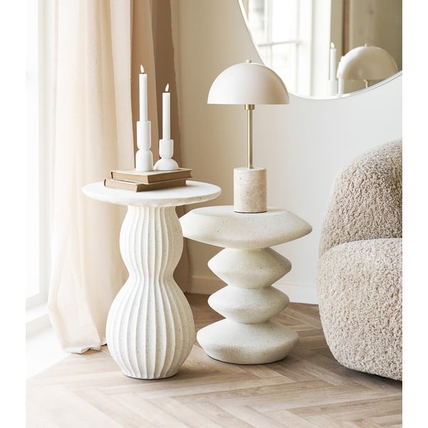 Iš akmens apvalios formos šoninis stalas ø 40 cm Newtown – House Nordic-image-1