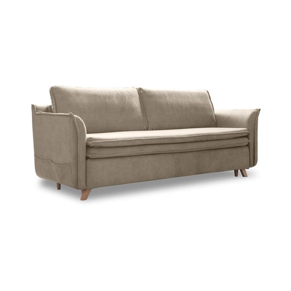 Iš velveto sulankstoma sofa smėlio spalvos 225 cm Charming Charlie – Miuform