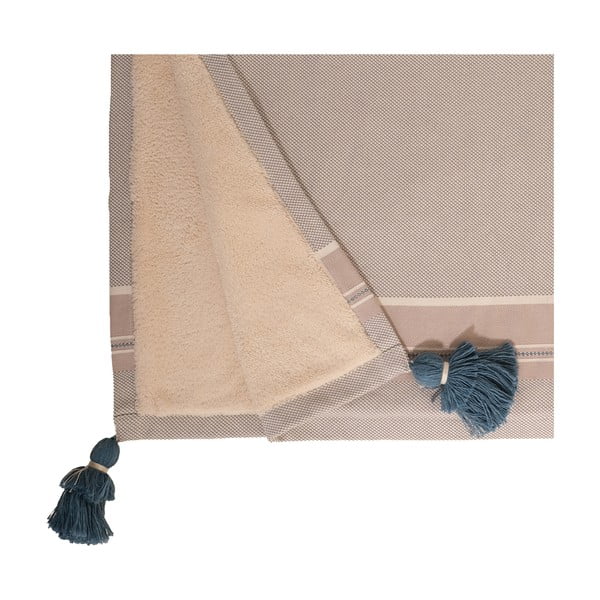 Melsvos ir smėlio spalvos medvilninis rankšluostis Foutastic Brunella, 70 x 130 cm