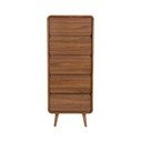 Rudos spalvos iš uosio masyvo šoninė spintelė 45x112x40 cm Rise – Zuiver