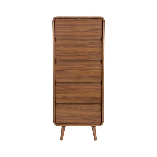 Rudos spalvos iš uosio masyvo šoninė spintelė 45x112x40 cm Rise – Zuiver