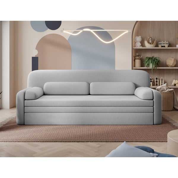 Šviesiai pilkos spalvos iš velveto sulankstoma/su sandėliavimo vieta sofa 236 cm Elioss – ELTAP-image-1