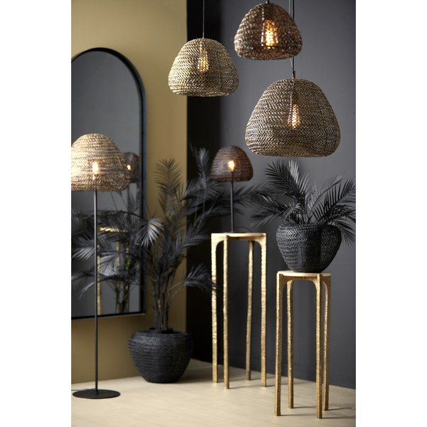 Pastatomas šviestuvas matinės juodos spalvos/bronzinės spalvos (aukštis 162 cm) su metaliniu gaubtu Finou – Light & Living-image-1