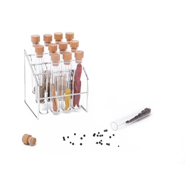Prieskonių indai 12 vnt. su stovu Spice Lab – Wireworks-image-4