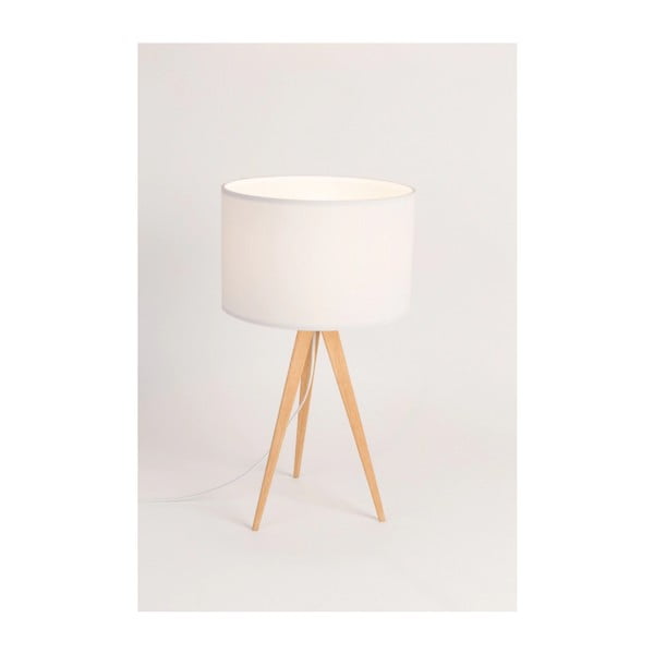 Baltas trikojis medinis stalinis šviestuvas Zuiver, ø 28 cm-image-3