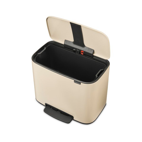 Iš plieno šiukšliadėžė smėlio spalvos su pedalu 36 l Bo – Brabantia