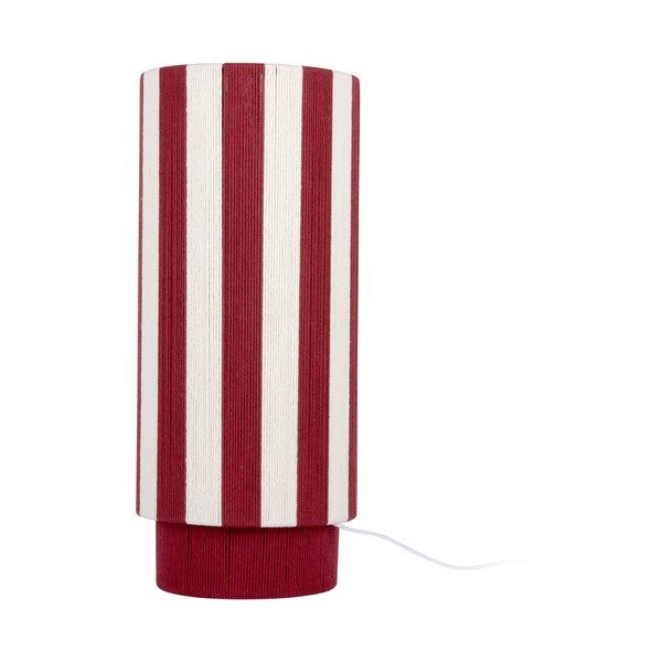 Raudonos spalvos/baltos spalvos iš virvės stalinis šviestuvas (aukštis 58 cm) Vienna Stripes – Leitmotiv