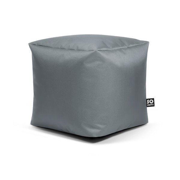 Pilkos spalvos iš dirbtinės odos vaikiškas sėdmaišis Cube M – So Soft?