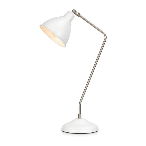 Balta stalinė lempa su sidabrinėmis detalėmis Markslöjd Coast