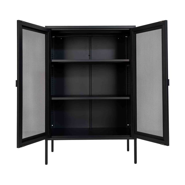 Iš metalo vitrina juodos spalvos 80x120 cm Melbourne – House Nordic-image-2