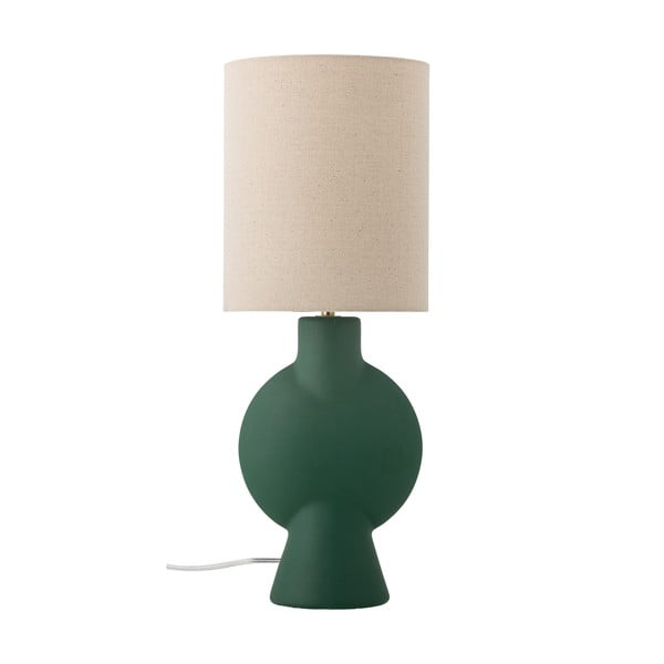 Stalinis šviestuvas tamsiai žalios spalvos/natūralios spalvos (aukštis 55 cm) su tekstiliniu gaubtu Sergio – Bloomingville