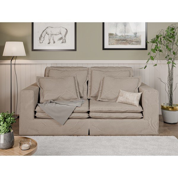 Šviesiai rudos spalvos sofa 196 cm Nora – Ropez-image-1