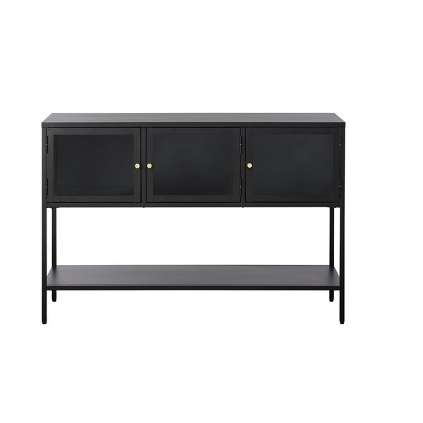 Iš metalo vitrina juodos spalvos 132x88 cm Carmel – Unique Furniture-image-3