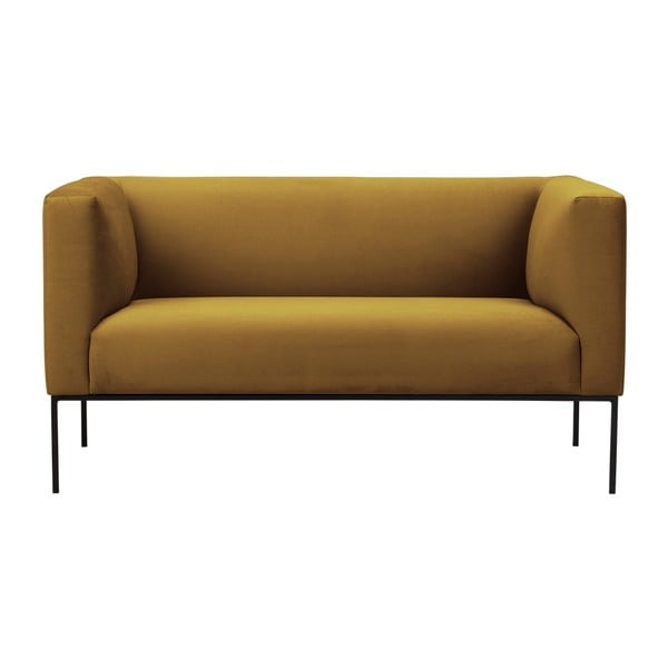 Geltona aksominė sofa Windsor & Co Sofas Neptune, 145 cm