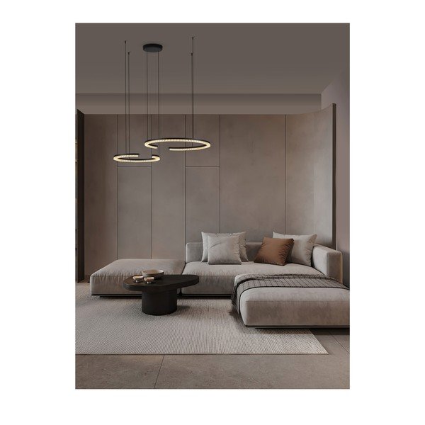 Matinės juodos spalvos iš aliuminio kabantis šviestuvas LED su pritemdymo funkcija Greamy – Nova Luce-image-1