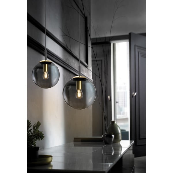 Kabantis šviestuvas juodos spalvos su stiklo gaubtu Dini – Fischer & Honsel-image-3