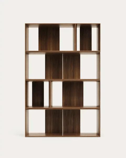 Modulinės lentynos natūralios spalvos iš riešutmedžio 6 vnt. 101x152 cm Litto – Kave Home-image-3