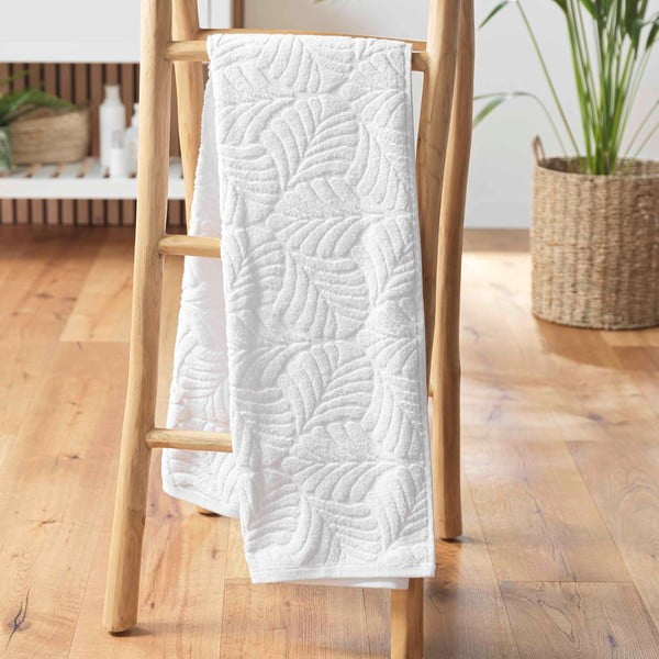 Iš frote audinio iš medvilnės vonios rankšluostis baltos spalvos 70x130 cm Madeira – douceur d'intérieur-image-1